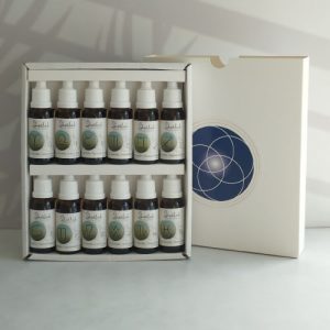 Caja botiquín con los doce frascos de dilución botiquín de eje semilla