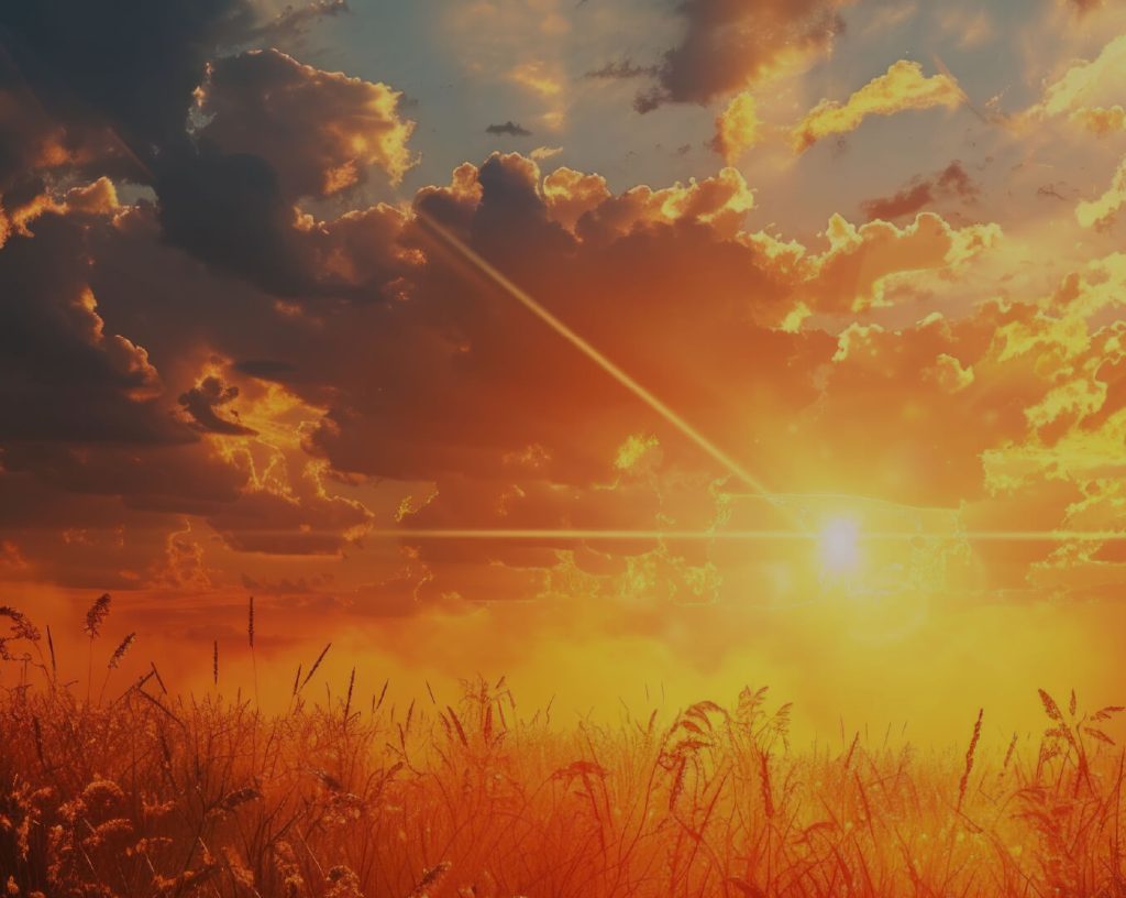 Fotografía de un atardecer durante el solsticio de verano.