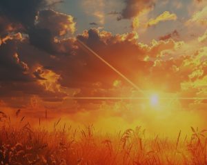 Fotografía de un atardecer durante el solsticio de verano.